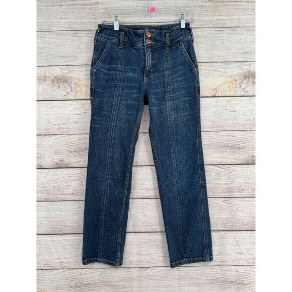 Pilcro Anthropologie Straight Leg‎ Selvedge Mid Seam Jeans Women's 26 Blue - Picture 1 of 14